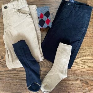 Lot of 5 items Boys pants and socks